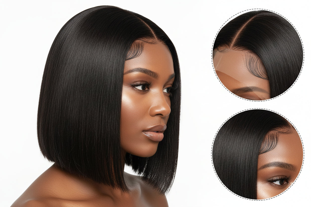 Lulu Wigs 4x4 Lace Blunt Cut Bob Wig Bone Straight