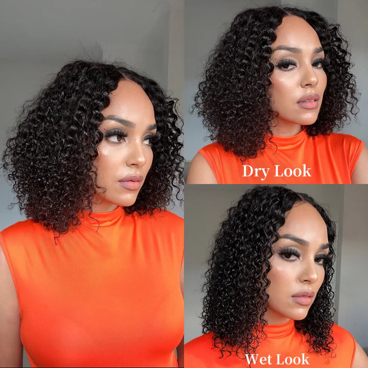 1 Sec Install Wig | 180% Density ReadytoGo Soft Deep Curl Bob Glueless 4x4 Closure Lace Wig