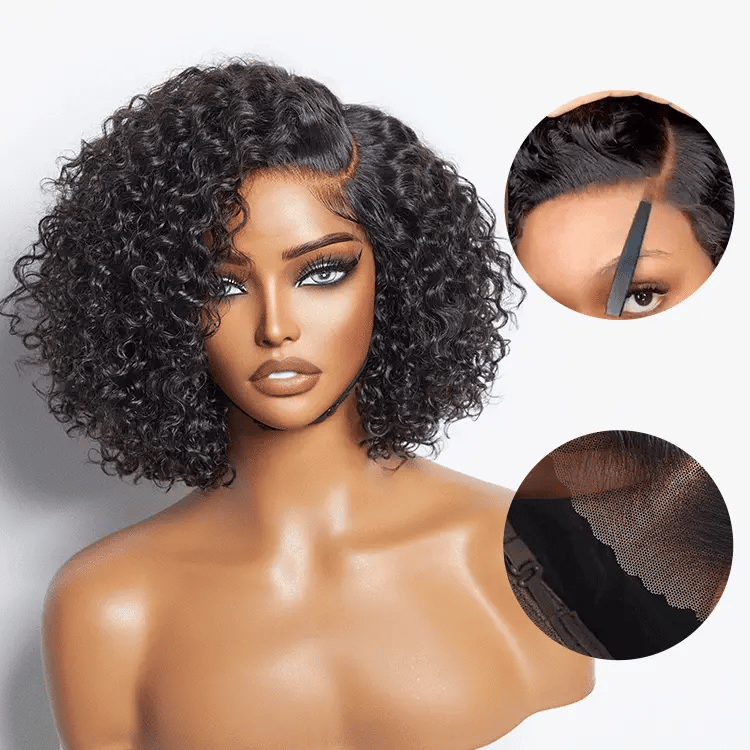 LULU Wigs ReadytoGo Trendy Short Cut Curly Minimalist HD Lace Glueless Side Part Wig 100% Human Hair Pre-Cut Lace