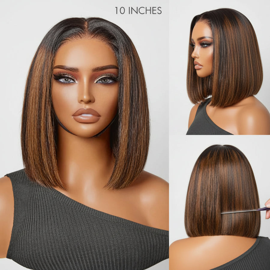 Lulu Wigs 4x4 Lace Blunt Cut Bob Wig Bone Straight