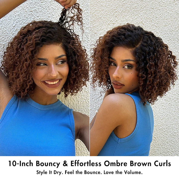 LULU Wigs ReadytoGo Trendy Short Cut Curly Minimalist HD Lace Glueless Side Part Wig 100% Human Hair Pre-Cut Lace
