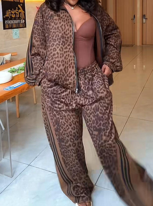 Adidas Luxury Leopard Print Tracksuit Set