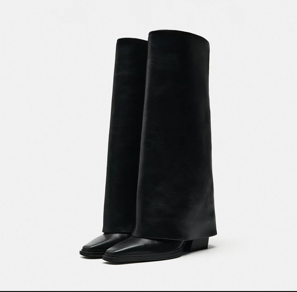 Classy Architectural Knee-High Boots