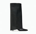 Classy Architectural Knee-High Boots