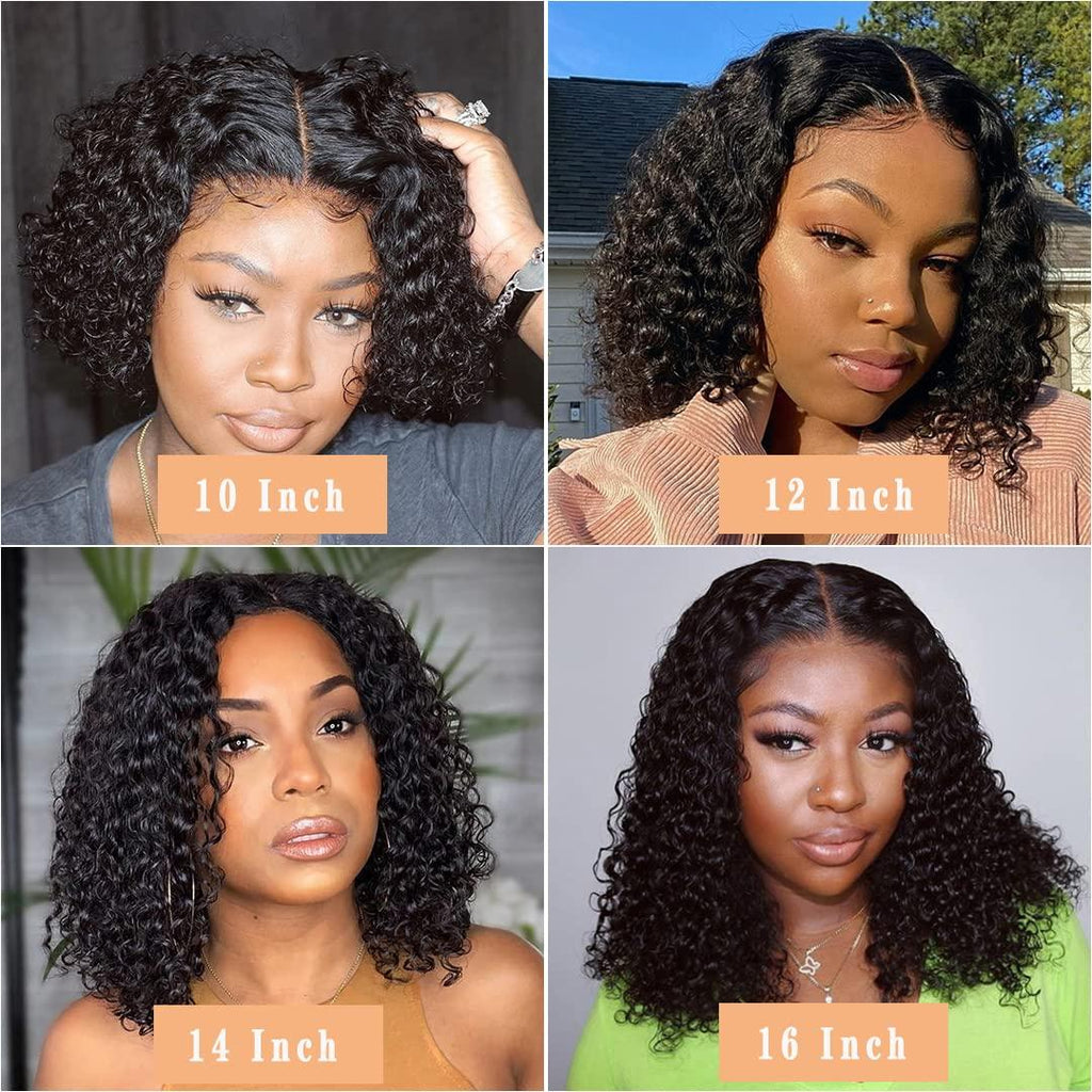 LULU Wigs ReadytoGo Trendy Short Cut Curly Minimalist HD Lace Glueless Side Part Wig 100% Human Hair Pre-Cut Lace
