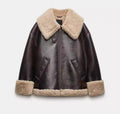 Zara Brown Women’s Luxe Shearling Aviator Jacket